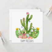 Happy Holidays Christmas Cactus Gruß Karte (Vorderseite/Rückseite Beispiel)