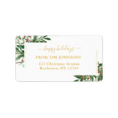 Happy Holidays Christmas Classic, Rustic, Fe Adressaufkleber (Vorne)