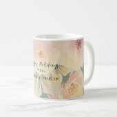 Happy holidays christmas coffee mug botanical kaffeetasse (VorderseiteRechts)