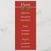 Happy Holidays, Christmas, Dining Menu Menükarte (Rückseite)