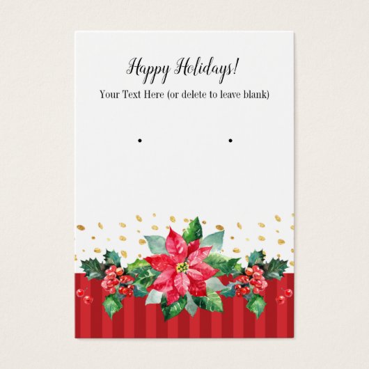 Happy Holidays Christmas Earring Cards (Vorderseite)