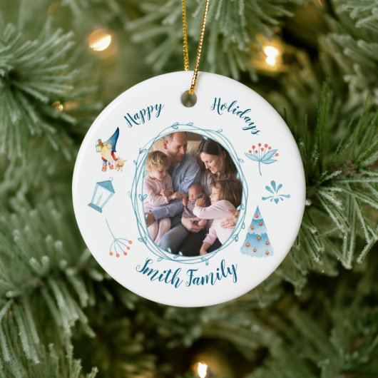 Happy Holidays Christmas Elf Tree Ornament (Baum)