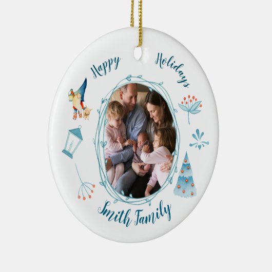 Happy Holidays Christmas Elf Tree Ornament (Rechts)