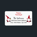 Happy Holidays Christmas Gnomes Label Adressaufkleber<br><div class="desc">Happy Holidays Christmas Gnomes Design-Label. Personalisieren Sie es einfach mit Ihrem eigenen Namen und Ihrer eigenen Adresse.</div>