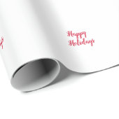 Happy holidays christmas handwriting red white geschenkpapier (Rolleneckpunkt)