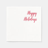 Happy holidays christmas handwriting red white serviette (Vorderseite)