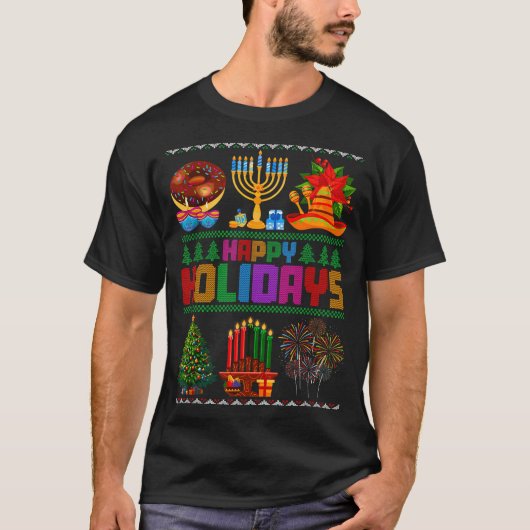 Happy Holidays Christmas Hanukkah Kwanzaa Happy Ne T-Shirt (Vorderseite)