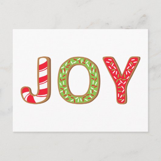 Happy Holidays | Christmas Joy Cookie Feiertagspostkarte (Vorderseite)