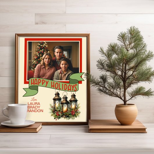 Happy Holidays Christmas Lanterns Custom Foto
