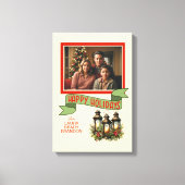 Happy Holidays Christmas Lanterns Custom Photo Leinwanddruck (Vorderseite)