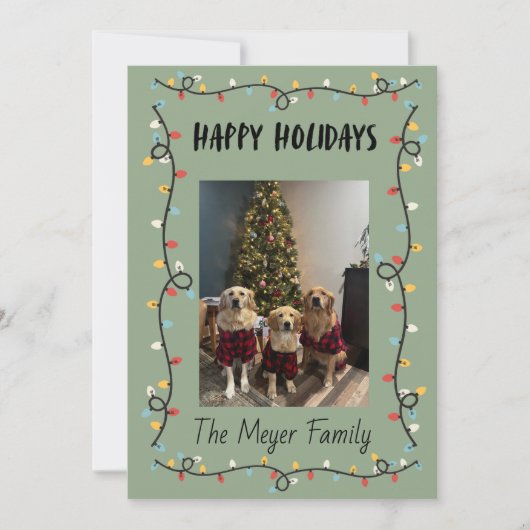 Happy Holidays Christmas Lights Card Feiertagskarte (Vorderseite)
