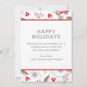 Happy Holidays Christmas Modern Fir Holly 3 Foto (Rückseite)