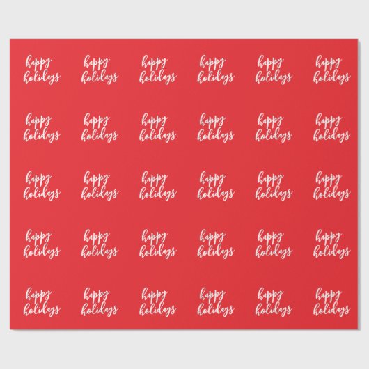 Happy Holidays Christmas New Year Season Message Geschenkpapier (Flach)