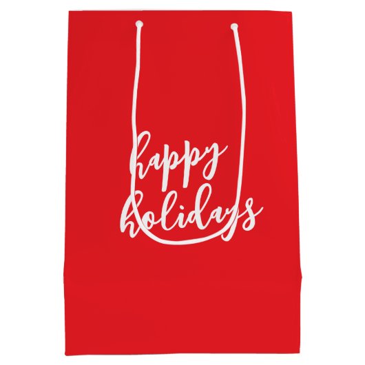 Happy Holidays Christmas New Year Season Message Mittlere Geschenktüte (Rückseite)