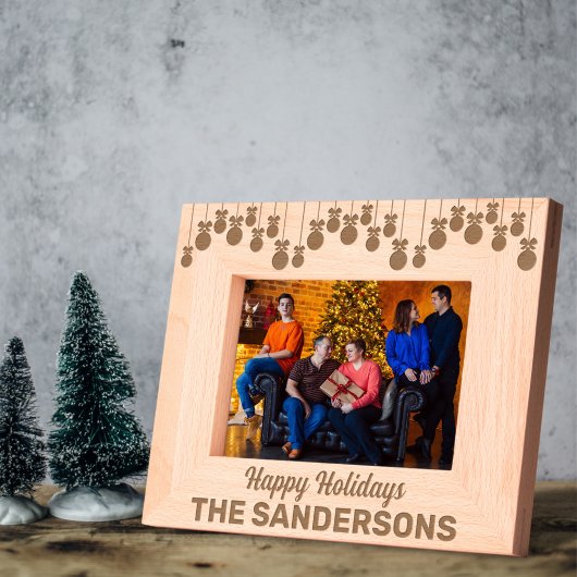 Happy Holidays Christmas Ornaments Individuelle Na Geätzte Rahmen