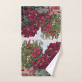 Happy Holidays & Christmas Poinsettia Pflanze Badhandtuch Set (Handtuch)