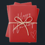 Happy Holidays Christmas Red Geschenkpapier Set<br><div class="desc">Happy Holidays - Typografie - Rot - Weihnachtskunst.</div>