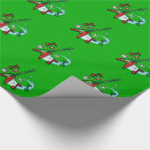 Happy Holidays Christmas Rock Guitar und Notizen Geschenkpapier (Ecke)