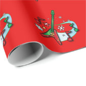 Happy Holidays Christmas Rock Guitar und Notizen Geschenkpapier (Rolleneckpunkt)