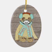 Happy Holidays Christmas Sloth in Mask 2020 Tree Keramik Ornament (Vorne)