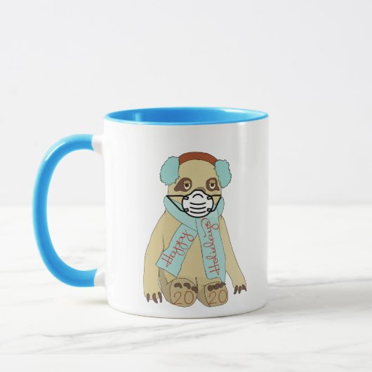 Happy Holidays Christmas Sloth in Mask Coffee Tass Tasse (Links)