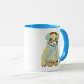 Happy Holidays Christmas Sloth in Mask Coffee Tass Tasse (VorderseiteRechts)