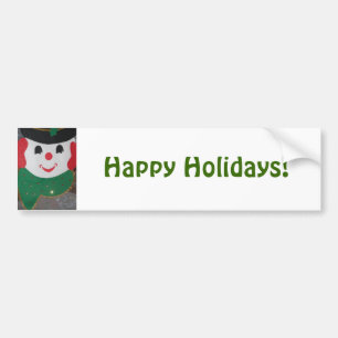 Happy Holidays Christmas Snowman Autoaufkleber