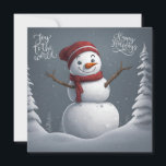 Happy Holidays Christmas Snowman Feiertagskarte<br><div class="desc">Weihnachtsschneemann im Wald</div>