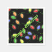 Happy Holidays Christmas String Lights Napkins Serviette (Vorderseite)