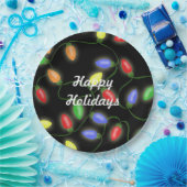 Happy Holidays Christmas String Lights Pappteller (Party)