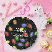 Happy Holidays Christmas String Lights Pappteller (Party)