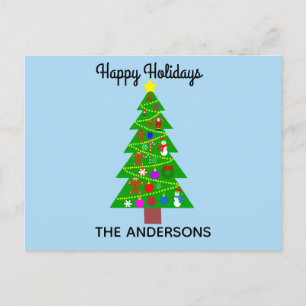 Happy Holidays Christmas Tree #1 Postcard Postkarte