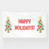 Happy Holidays Christmas Tree Banner (Horizontal)