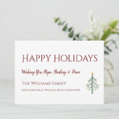 Happy Holidays Christmas Tree Card (Stehend Vorderseite)