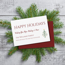 Happy Holidays Christmas Tree Card