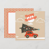 Happy Holidays Christmas Tree Flat Card (Vorne/Hinten)