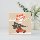 Happy Holidays Christmas Tree Flat Card (Stehend Vorderseite)