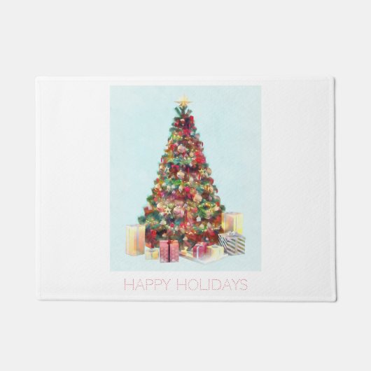 Happy Holidays. Christmas Tree Fußmatte (Vorderseite)