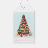 Happy Holidays. Christmas Tree Geschenkanhänger (Vorderseite)