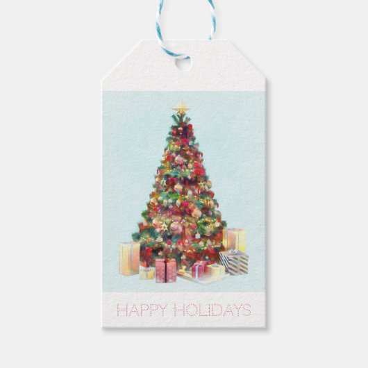 Happy Holidays. Christmas Tree Geschenkanhänger (Vorderseite)