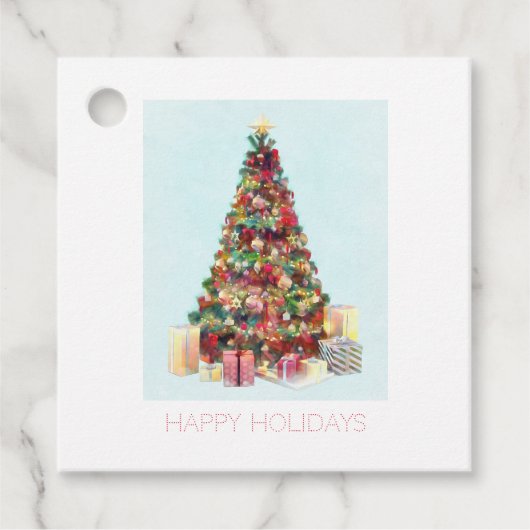 Happy Holidays. Christmas Tree Geschenkanhänger (Vorderseite)