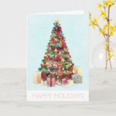 Happy Holidays. Christmas Tree Karte (Gelbe Blume)