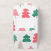 Happy Holidays Christmas Tree Pattern Card All In One Einladung (Außenbereich)