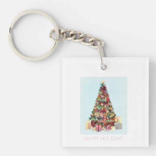 Happy Holidays. Christmas Tree Schlüsselanhänger (Vorderseite)