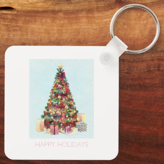 Happy Holidays. Christmas Tree Schlüsselanhänger (Rückseite)