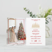 Happy Holidays Christmas Trees Foto Hochzeit (Stehend Vorderseite)
