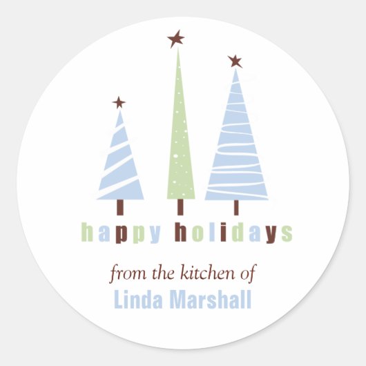 Happy Holidays Christmas Trees Sticker (Vorderseite)