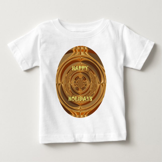 Happy Holidays Circle Art Print/Design Baby T-shirt (Vorderseite)