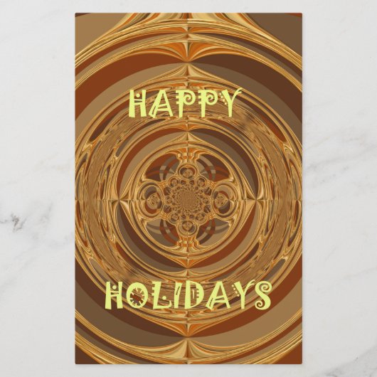 Happy Holidays Circle Art Print/Design Briefpapier (Vorderseite)