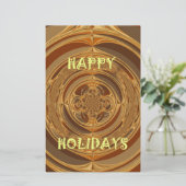 Happy Holidays Circle Art Print/Design Briefpapier (Stehend Vorderseite)
